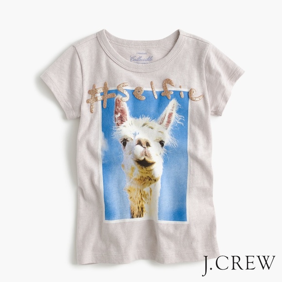 Crewcuts Other - Adorable! JCrew girls llama #selfie T-shirt